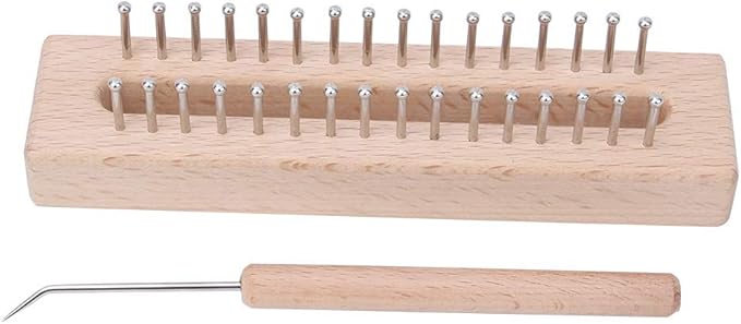 GLOGLOW Knitting Hand Wooden Knitting Board Yarn Weaving Machine Weaving with Elbow Crochet Hook for Knitter Craft Tool