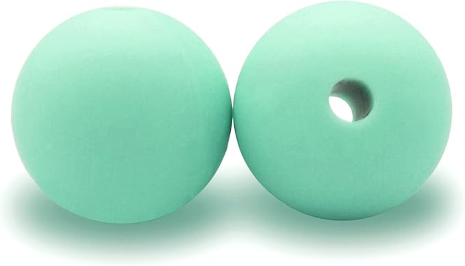 DIYOMR 100Pcs Round Silicone Beads for Jewelry & Crafts - 15mm, Green