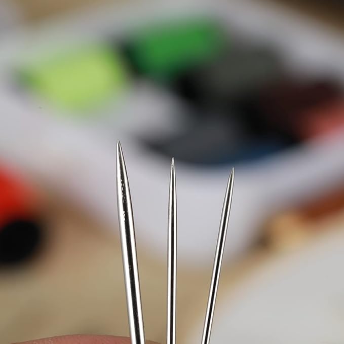 Yklbpd 18 Pieces Large Eye Sewing Needles, Handmade Yarn Knitting, Sharp Stainless Steel Embroidery Thread Needle for Leather and Tapestry