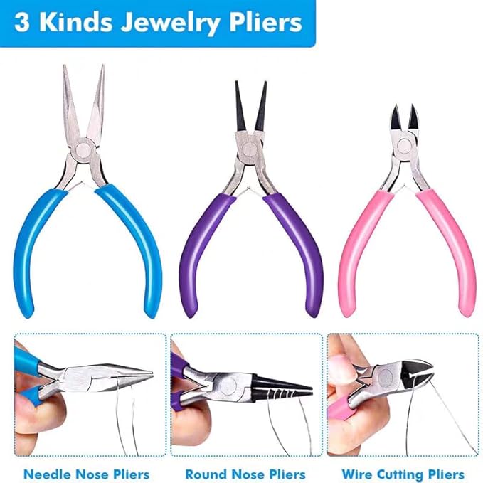 GoddenMene Adult Jewelry Making Supplies kit, Jewelry Making Materials and Tools, Including Jewelry Pliers, Wire, Necklace Chain, Discovery Items, Magnifying Glass and Storage Bag, Repair Assistant