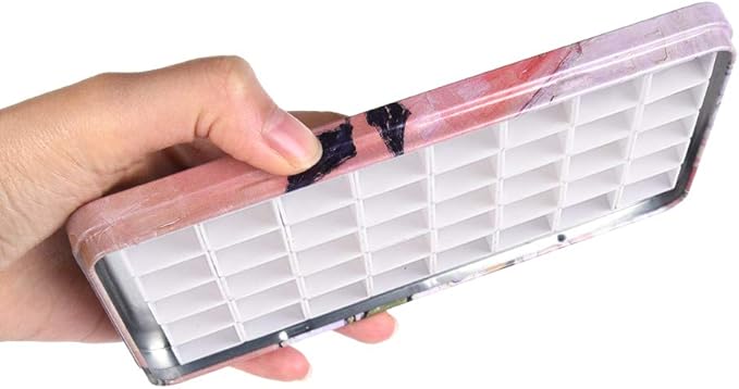 40Pcs Empty Half Pans with Magnetic Stripe Watercolor Paint Travel Tin Palette Case, Artist Paints Half Pan Kits for DIY Watercolor Oils or Acrylics Painting Art Drawing Champs Rose
