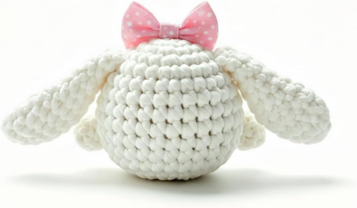 BUNUKY Beginner Crochet Kit, Snowy Bunny Amigurumi Starter Kit with Easy Video Tutorials, Complete DIY Rabbit Craft Kit Gift for Adults, Teens & Girls