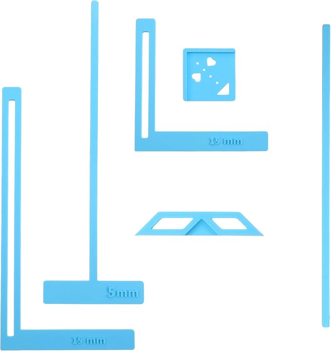 Bookbinding Easy Scrapbooking Tool for Starter 5pcs Complete Great Stencils and Cutter Guide Kit Can Be Made Into Notebook Calender Junk Journal Handbook Corner Miter Spine Spacer Divider Blue