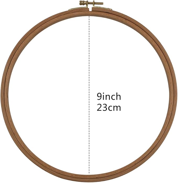 2 pack 9 inch wood embroidery hoop, guofa 23cm beech wood cross stitch hoops, hanging hoop frame for decoration