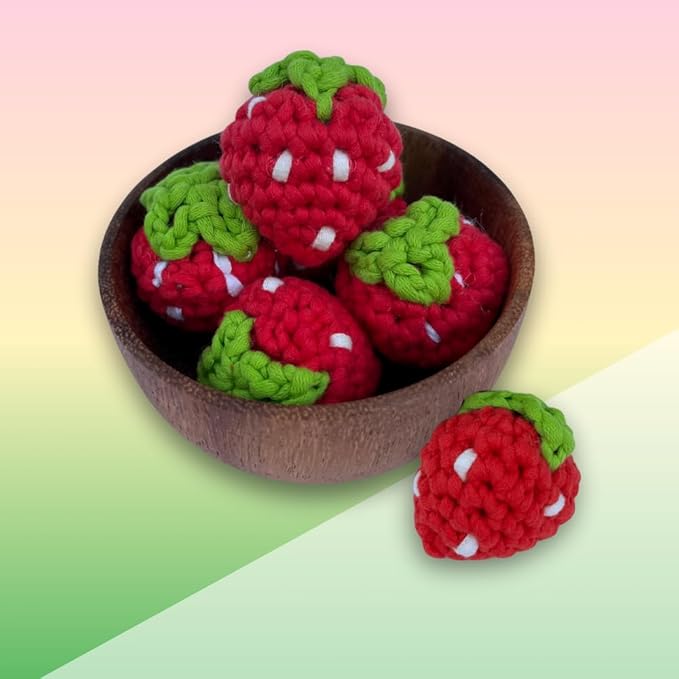 KelliDream Magic Circle Tool Inclusive Learn to Crochet Kit for Beginners; Step-by-Step Video Tutorials; All Supplies to Make Cute Amigurumi(Strawberry Patch)