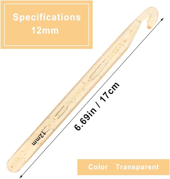 12 mm Crochet Hook, Large Crochet Hooks for Chunky Yarn Ergonomic Knitting Needles Crochet Needle for Beginners and Handmade DIY Knitting Crochet (12 mm)