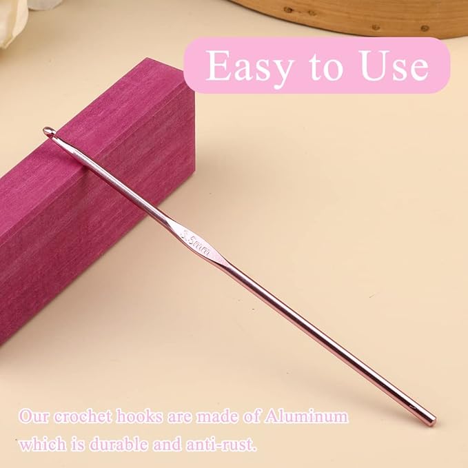 3.5mm Aluminum Crochet Hook, Smooth Crochet Needles, Knitting Needles for Yarn Craft, Great Handmade DIY Present for Friends, Random Color