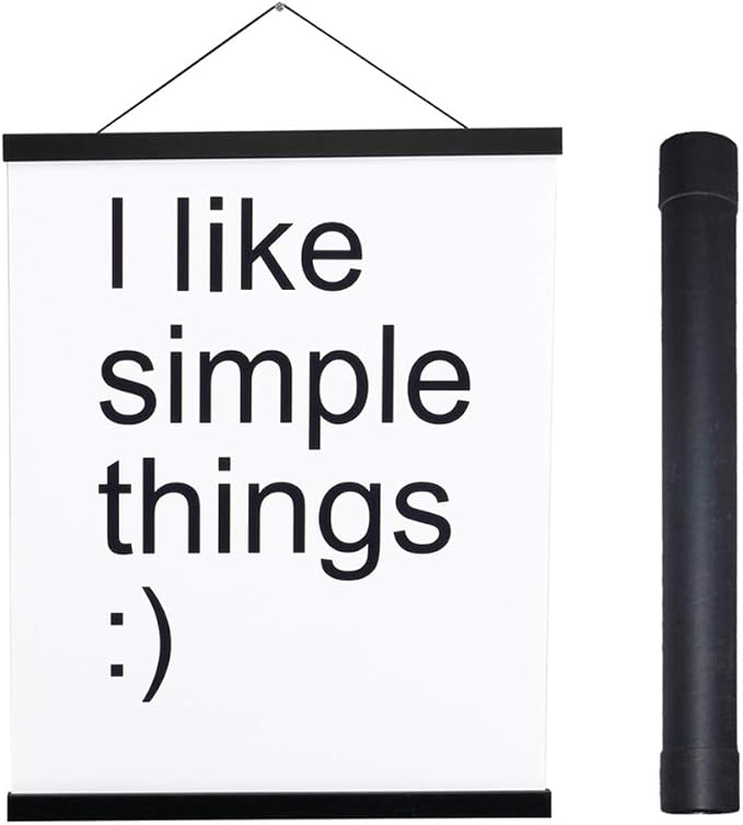 Artmag Magnetic Poster Hanger Frame, 25x20 25x35 25x40 Light Wood Wooden Magnet Canvas Artwork Print Poster Hangers Frames Hanging Kit (Black, 25")
