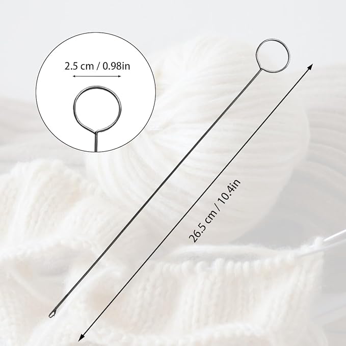 6 Pcs Sewing Loop Turner Hook, Crochet Sewing Supplies, Stainless Steel Loop Turner Hook for Fabric, Strips, DIY Accessories