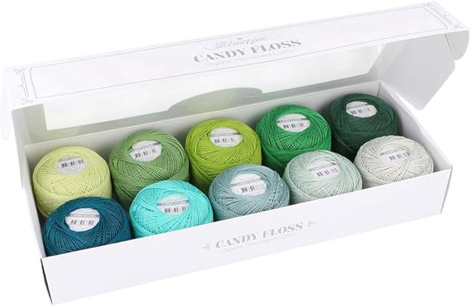 Scheepjes Candy Floss Cotton Yarn Color Pack, 10 x 20 g (10 skeins) Mint