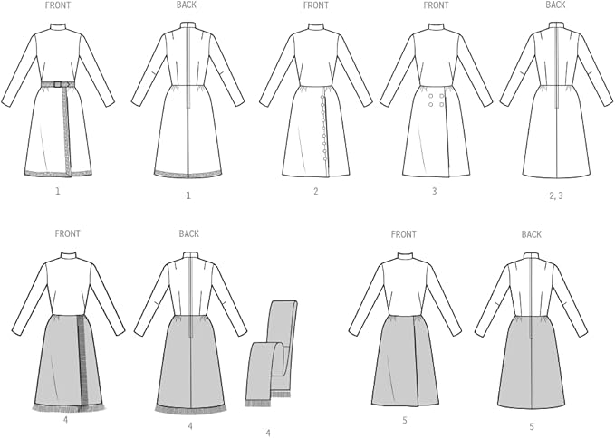 Simplicity SS3017Y5 Misses' Vintage 1970's Front-Wrap Skirt Dress and Scarf Sewing Pattern Packet, Design Code S3017, Sizes 18-20-22-24-26, Multicolor