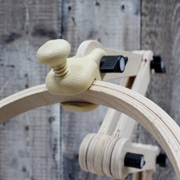nurge adjustable embroidery floor stand, cross stitch hoop holder, hand polished natural wood (190-5)