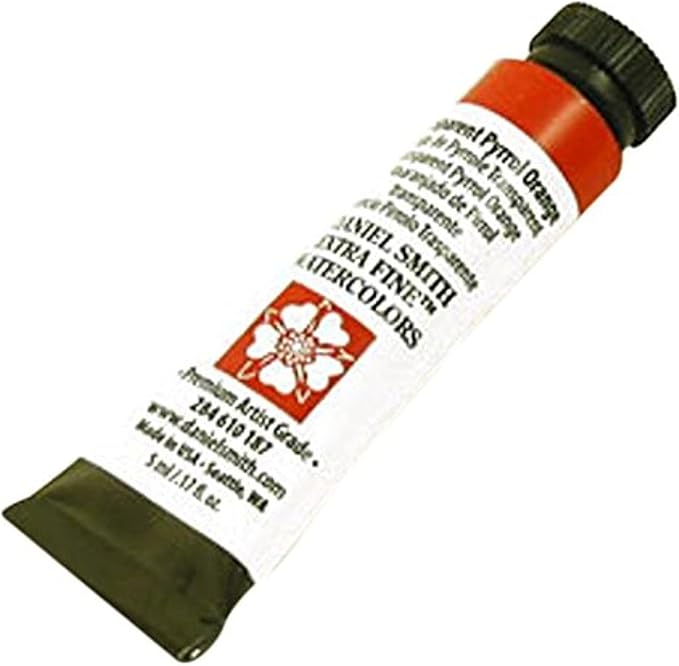 Daniel Smith Extra Fine Watercolor Paint, 5ml Tube, Transparent Pyrrol Orange, 284610187, 0.17 Fl Oz (Pack of 1)