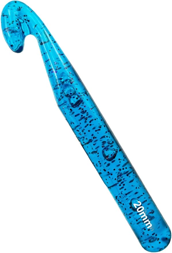 Weabetfu 20mm Large Crochet Hook,Huge Crochet Hooks for Chunky Yarn,Ergonomic Knitting Giant Crochet Hooks,Big Crochet Hooks for Knitting Yarn Carpet Scarf Wool Roving, Blue
