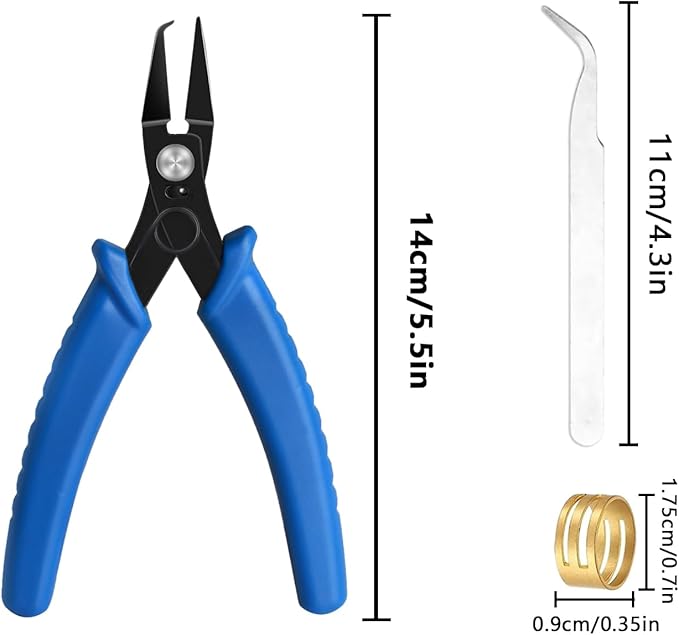 split ring opener tool keychain pliers for jewelry making with one tweezer, a jump ring,for bracelet beading diy craft jewelry making supplies
