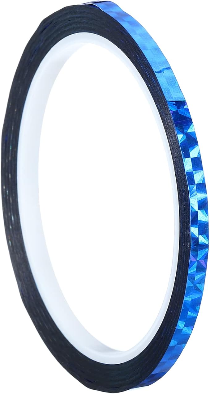 PATIKIL Prism Tape 0.2 Inch x 55 Yards, Holographic Metalized Reflective Adhesive for Detailing Accent Wall Decor Art, Blue