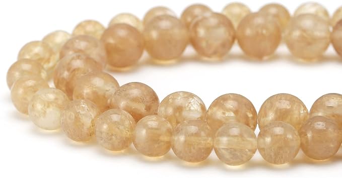 youngbling natural crystal beads for jewelry making,10mm gold rutilated quartz polished round smooth stone beads for bracelet necklace 15 inch