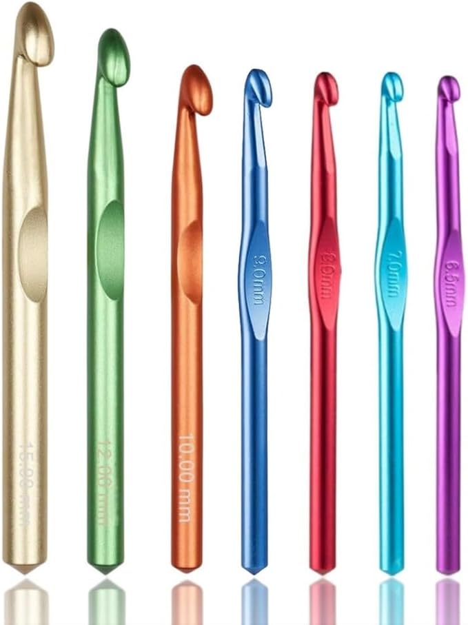 Large Crochet Hooks,15mm 12mm 10mm 9mm 8mm 7mm 6.5mm Crochet Hook,Large Crochet Hooks for Chunky Yarn