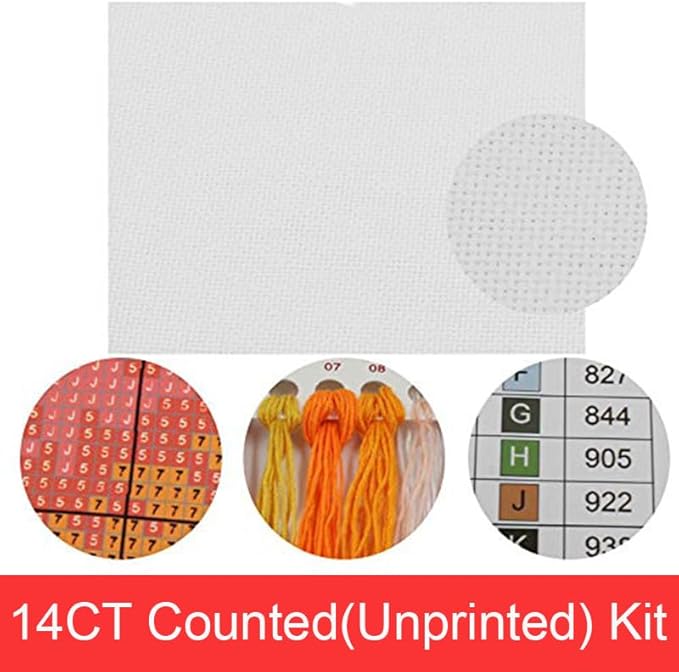 Funcrostitch Counted Cross Stitch Kits for Beginners,14ct Unprinted Pattern Embroidery Kit Dmc Cotton Threads Needleworks for Adults-Magic Castle 13.4"X16.5"