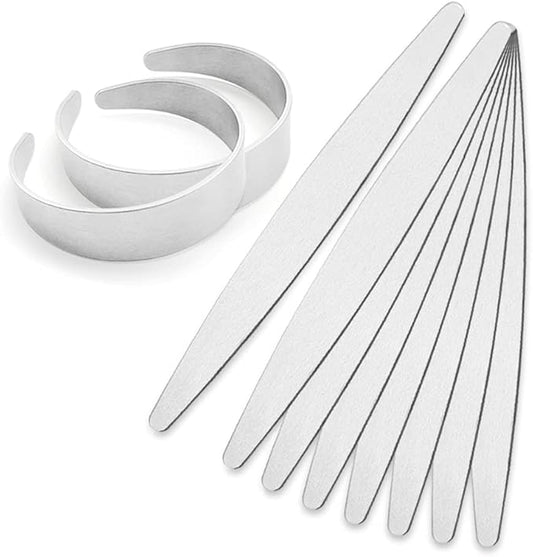 OWDEN Premium Metal Stamping Tapered Bracelet blanks,Width:5/8 inch and Length: 6 inch, Thickness: 1.5mm,10Pack Aluminum Bracelet Tapered Blanks for Jewelry Stamping Working.