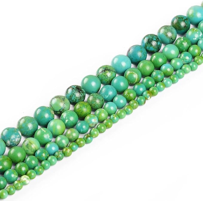 8mm Natural Turquoise Gemstone Round Loose Beads Crystal Stone Bracelet Necklace Accessories Crafts for Jewelry Making DIY,1 Strand 15"