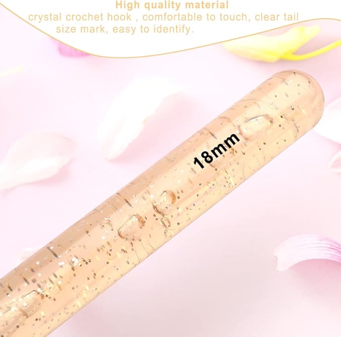 18 mm Crochet Hook, Large Crochet Hooks for Chunky Yarn Ergonomic Knitting Needles Crochet Needle for Beginners and Handmade DIY Knitting Crochet (18 mm)