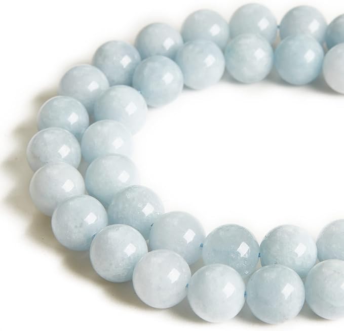 100pcs 10mm aquamarine beads natural gemstone beads round loose beads for jewelry making