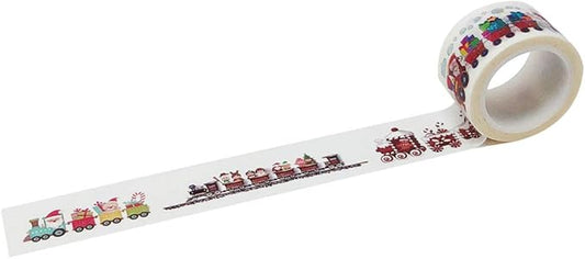 Wrapables Decorative Designs Washi Masking Tape, 20mm x 5m, Christmas Trains
