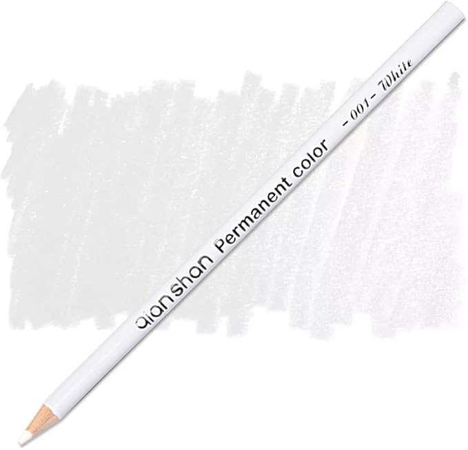 qianshan 5Pcs Black White Color Pencils - Permanent Color Drawing Pencil Oil-based Wooden Colored Pencils for Artist and Beginner Art Projects, 2 Colors of 3 White, 2 Black