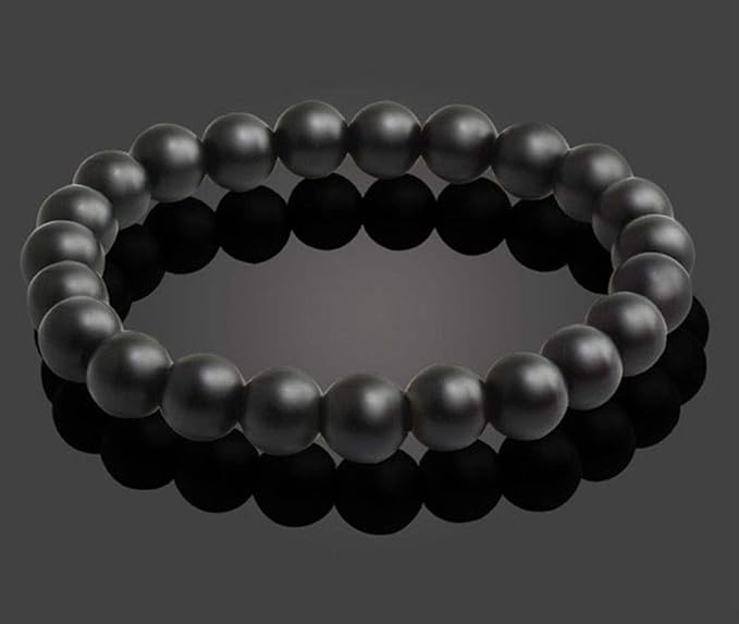 Natural Stone Beads 100pcs 8mm Matte Black Onyx Agate Dull Polish Round Real Stone Beading Loose Gemstone DIY Smooth Beads for Bracelet Necklace Earrings Jewelry Making (Matte Black Onyx, 8mm)