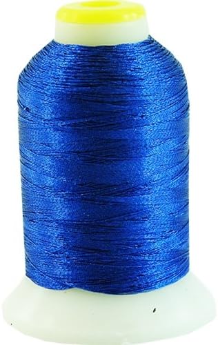 Threadart Metallic Thread | No. L73 - Navy | 500 Meter Cones (550 Yards) | 25 Brilliant Shiny Colors | For Machine Embroidery