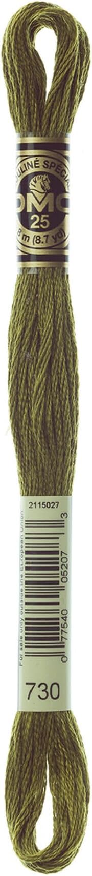 Generic DMC 6-Strand Embroidery Cotton Bundle - Olive Green Color Family - 5 Skeins of Thread - 8.7yd Skeins