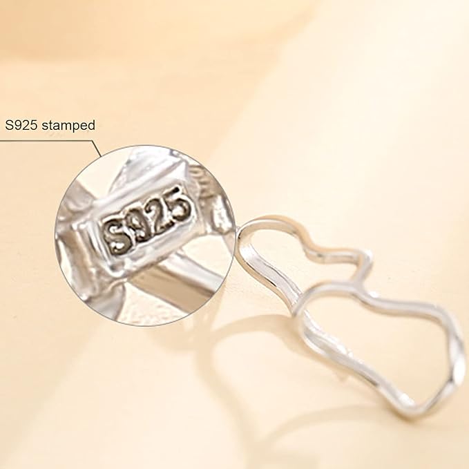 925 Sterling Silver Pendant Blank fit 17X20mm Stone Pendant Cabochon Setting for DIY Necklace Jewelry Making Craft