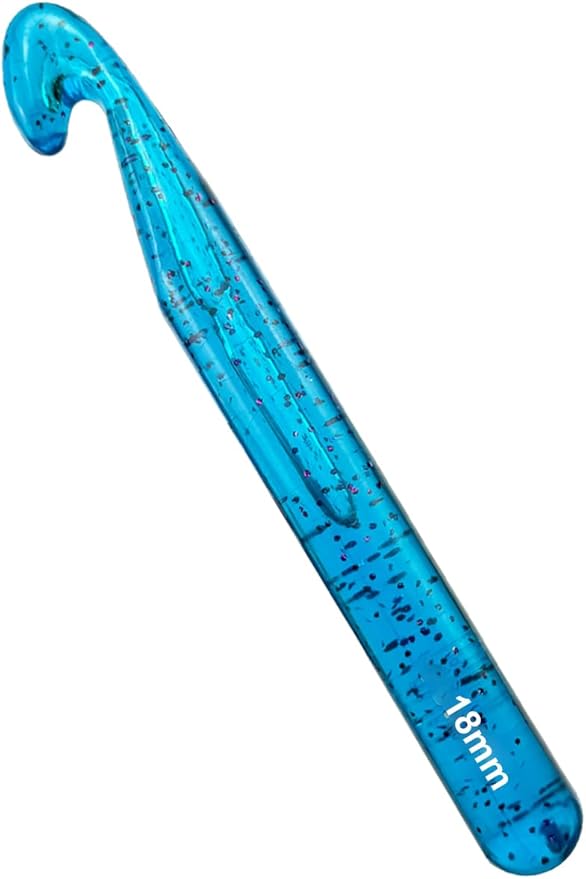 Weabetfu 18mm Large Crochet Hook,Huge Crochet Hooks for Chunky Yarn,Ergonomic Knitting Giant Crochet Hooks,Big Crochet Hooks for Knitting Yarn Carpet Scarf Wool Roving, Blue