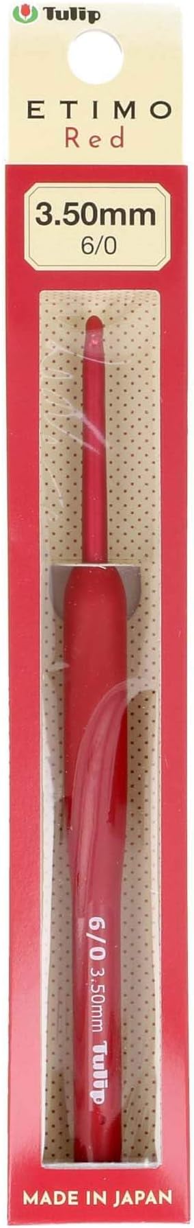 Tulip Etimo Red Crochet Hook Soft-Grip 3.50mm 1pc