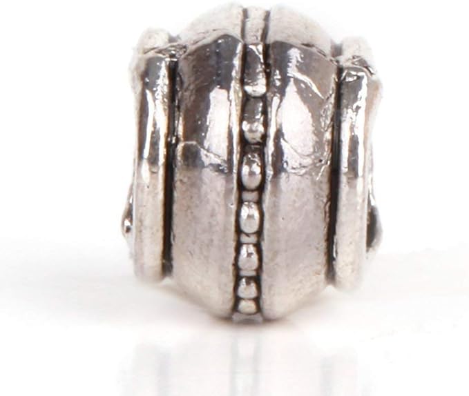 RUBYCA 50pcs Tibetan Silver Tone Spacer Beads Fit European Charms Bracelet Ethnic Design