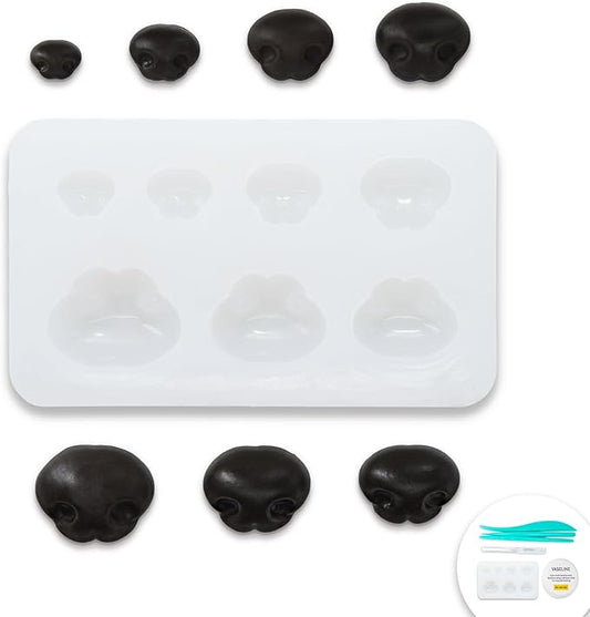 Nuvretk 7 Cute Silicone Molds for Needle Felting - Dog Nose Shapes for Stuffed Animals, DIY Crafts, and Accessories (Triangle)