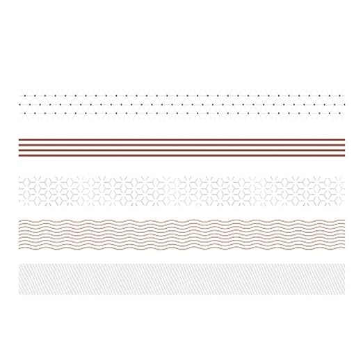 YUBBAEX 5 Rolls Washi Tape Set Creative Basic Skinny Masking Decorative Tapes for Arts, DIY Crafts, Journals, Planners, Scrapbooking, Wrapping (Dot & Line)