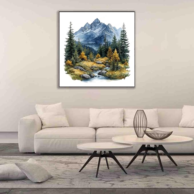 Scenery Cross Stitch Kits for Adults Beginner,Counted Cross Stitch Kits Printed Stitching Cute Patterns Dimensions Needlepoint Art Crafts Embroidery Kits for Adults Beginners (13.7x13.7 inch)
