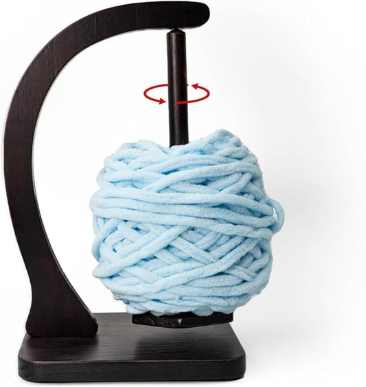 Yuoyar Wooden Yarn Holder for Crocheting - Knitting Accessories with Magnetic Rotating - Crochet Gifts for Crocheters