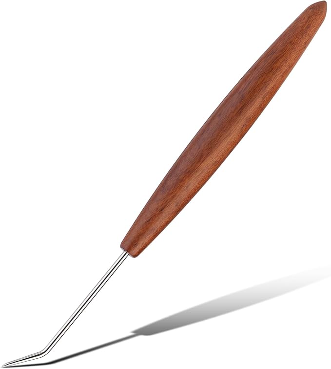 Wuadua 1Pcs Knitting Loom Hook, Crochet Hooks for Knit Picker, Handle Knitting Board Matching Hook Needle, Crochet Tools with Convenient Wooden Handles for Beginners Knittings Knitter DIY Crochet