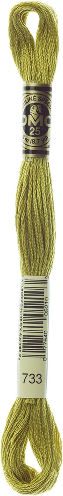 Generic DMC 6-Strand Embroidery Cotton Bundle - Olive Green Color Family - 5 Skeins of Thread - 8.7yd Skeins