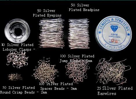 Adults Deluxe Jewelry Making Beads Mix Pliers Findings Starter Kit Gift Set