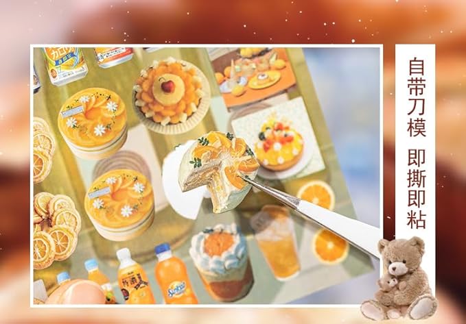 Alideco 30pcs Scrapbook Stickers Vintage Cakes Cuisine Desserts Sticker Book for Adults Sticker journaling Stickers for Scrapbooking (fengtangwuyu)