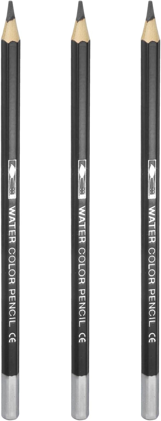 PATIKIL Watercolor Pencils, Black Color Pencil Set Sketch Coloring Drawing Colored Pencils Bulk Artist Drawing Supplies for Adult Coloring Book Blending, 3 Pcs