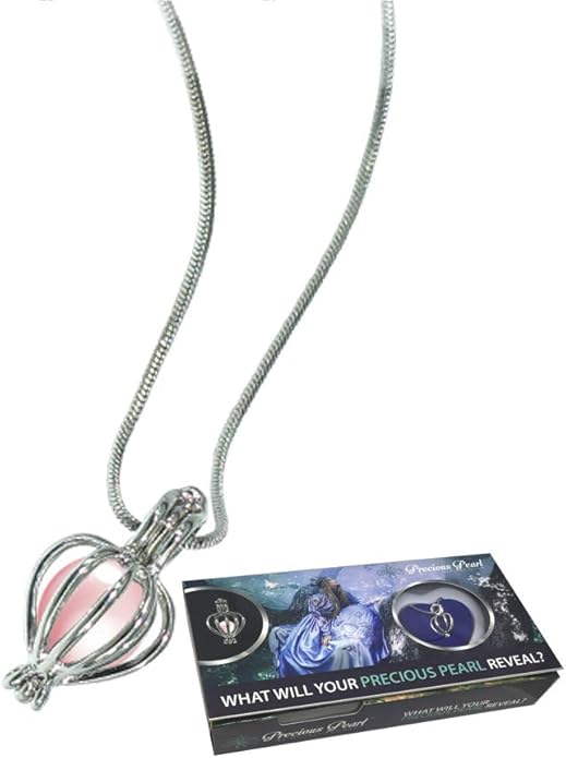 Precious Pearl by My Inspirations – Elegant Pendant & 20" Rhodium-Plated Chain Cultured Pearl in Oyster Necklace Kit, Unique Gift Set