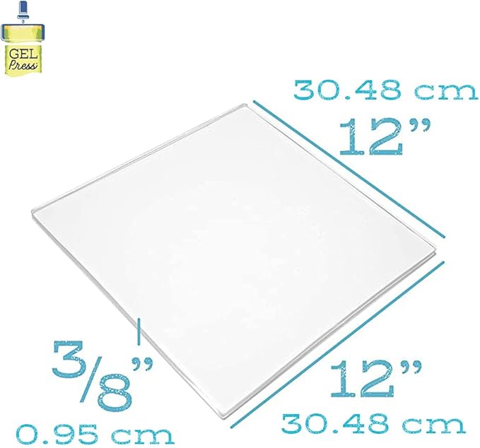 gel press monoprinting print plate - 12” x 12” gel plate - printmaking supplies - reusable gel printing plate for press art for card making, scrapbooking, journaling, arts and crafts, home decor