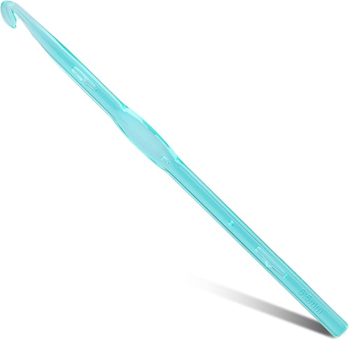 Crochet Hook, 5.5 mm Ergonomic Handle for Arthritic Hands, Colorful Transparent Crochet Hook for Beginners and Crocheting Yarn(5.5 mm)