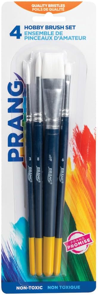 Prang Hobby Paint Brush Set, Assorted Sizes, Set of 4