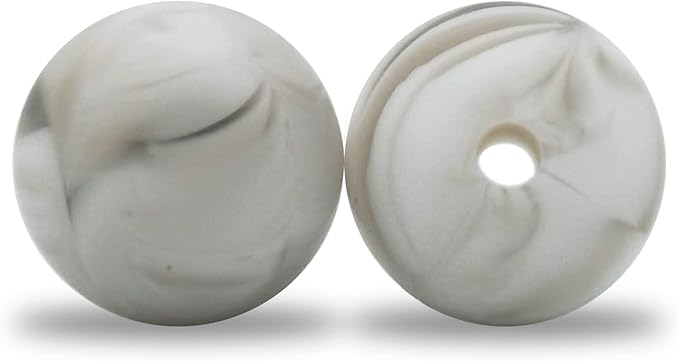 DIYOMR 100Pcs Silicone Beads, Single Color Beads Silicone Round Beads Rubber Craft Beads Bracelet Necklace Beads for Keychain Jewelry Lanyard DIY Crafts Making (12mm,Rock)